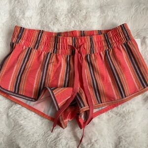 Rip Curl Pink/Yellow/Orange/White Striped Athletic Shorts NWT Sz XS
